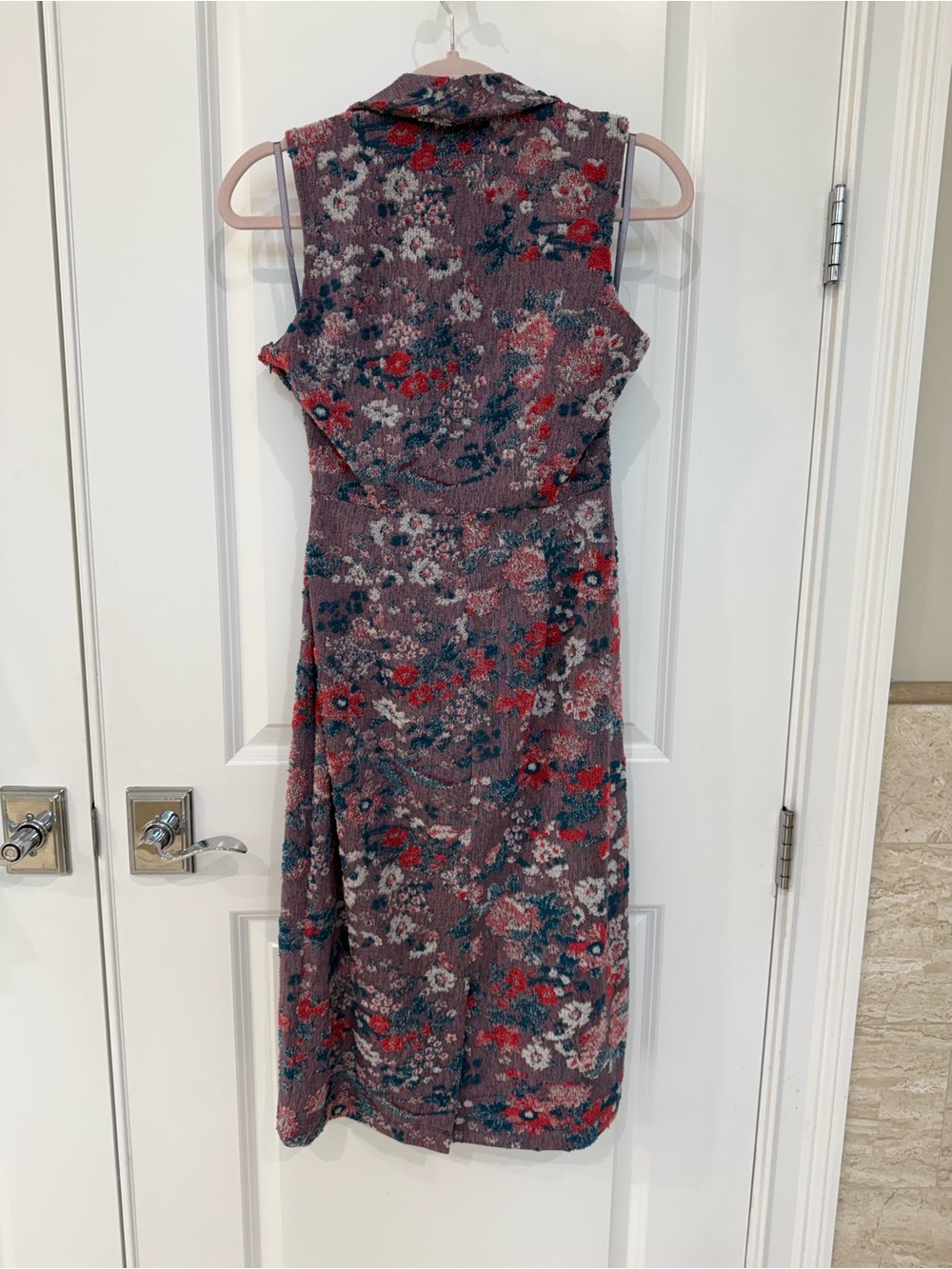 Maeve Mauve Floral Sleeveless V-Neck Midi Dress - Picture 2 of 2